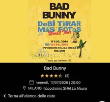 Biglietti Bad Bunny 17/07 20.45