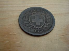 (D1) Départ 1 CHF 2 Rappen 1866