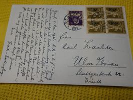 2.MAI 1931 POSTKARTE QUAI WILSON GENEVE, MIT 4er ÜBERDRUCK