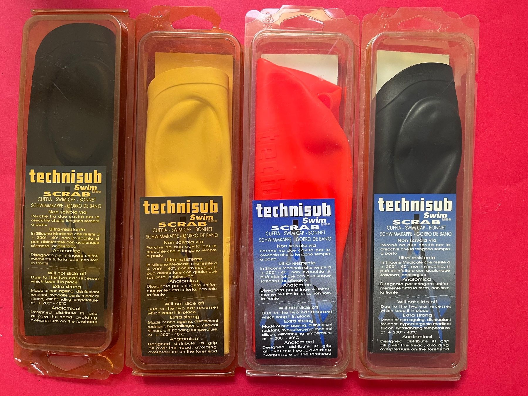 Badehosen: Schwimmkappen Technisub (4 Stk.) – Neu (gemäss Beschreibung) aus Cresciano von TicinoGrigioni