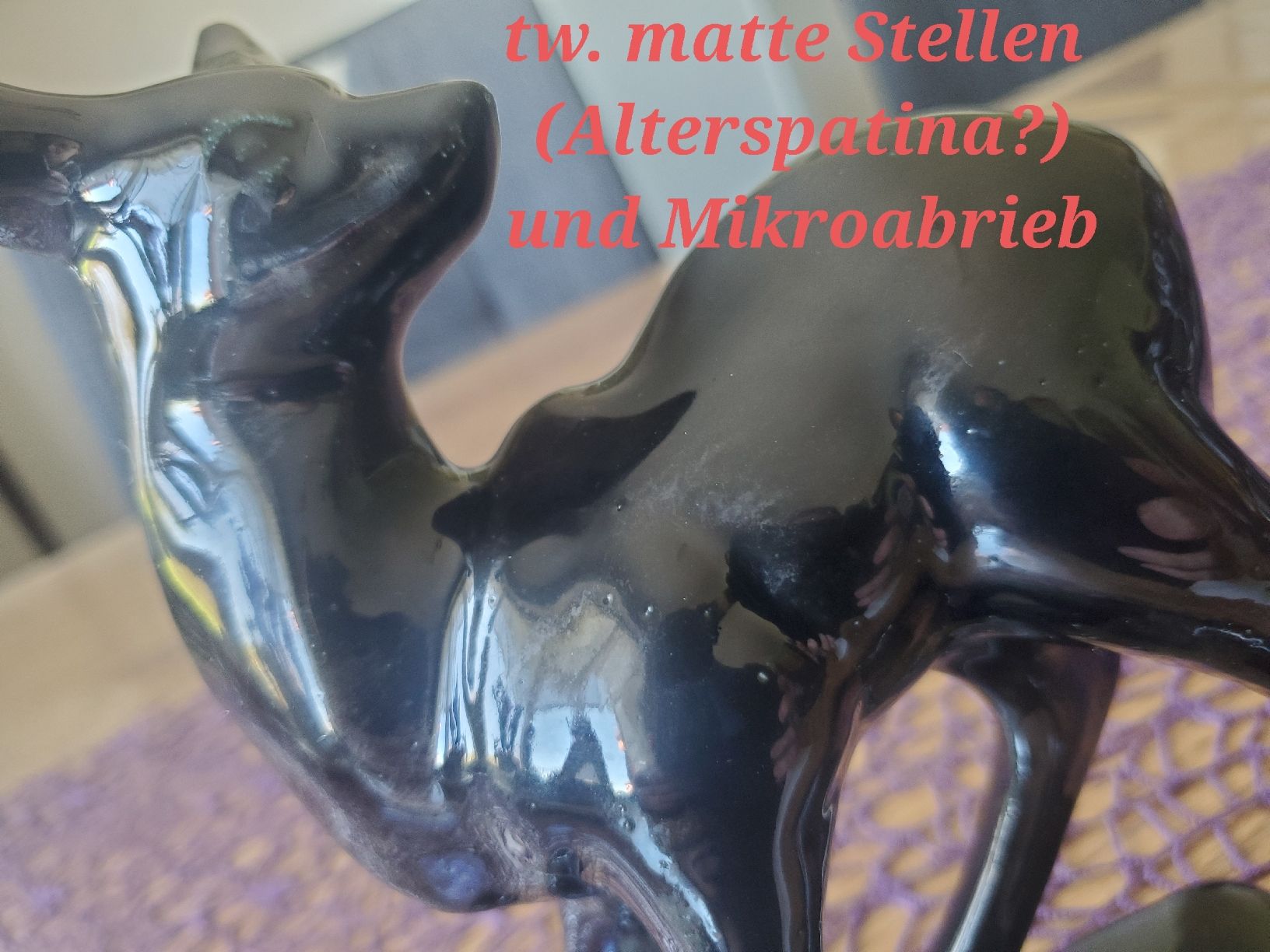 Statuette: Schwarze Keramik Rehkitz Figur, Laufen? – Usato da Frauenfeld venduto da BeneFull 8