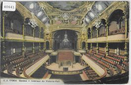 Geneve - Interieur du Victoria-Hall - Litho