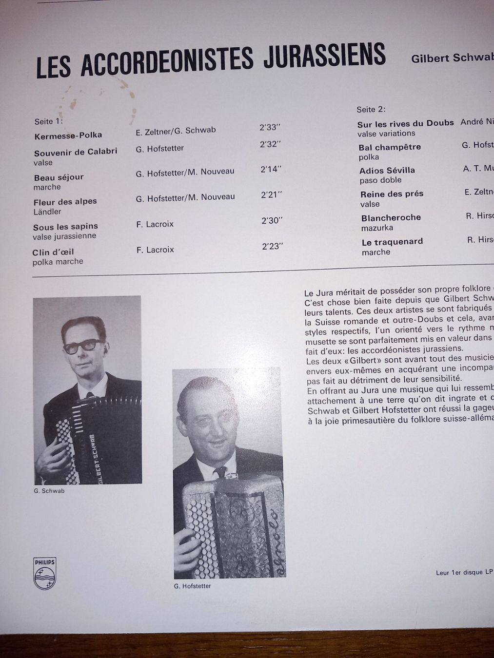 Vinyles: Les accordeonistes jurassiens – D'occasion à Le locle par juliensaran 2