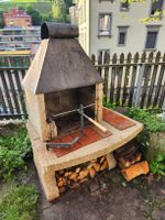 Cheminee Waschbetonbeton Jurakies m. Grillarm u. Rost