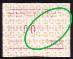 ATM 8 schmal_Abart "TEILDRUCK RAND und 2 ZIFFERN" ! **