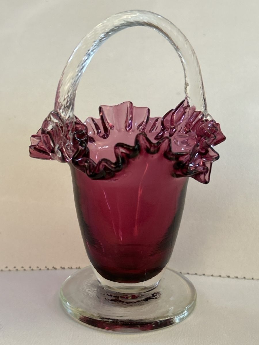 Bicchieri: Antikes Biedermeier Glas-Körbli, Handarbeit – Usato da Düdingen venduto da Reconflo 4