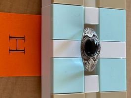 Ring mit Obsidian / Gr. 58