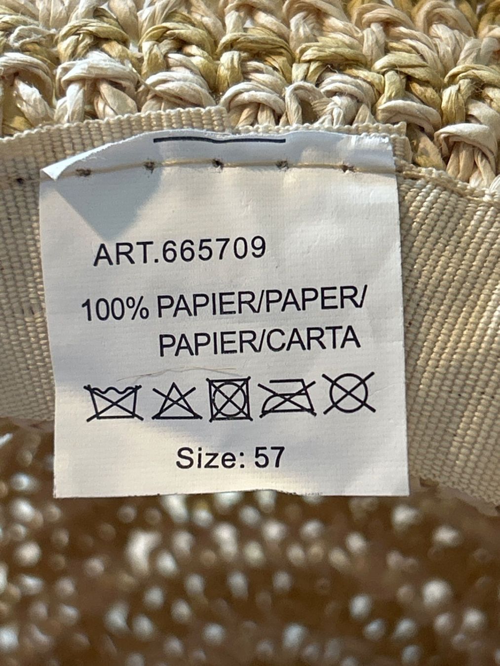 Copricapi, berretti & cappellini: Sommerhut hellbraun mit Perlen 100% Papier Gr. 57 – Usato da Brunnen venduto da Nala2929 6