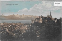 Neuchatel et les Alpes - coloriert