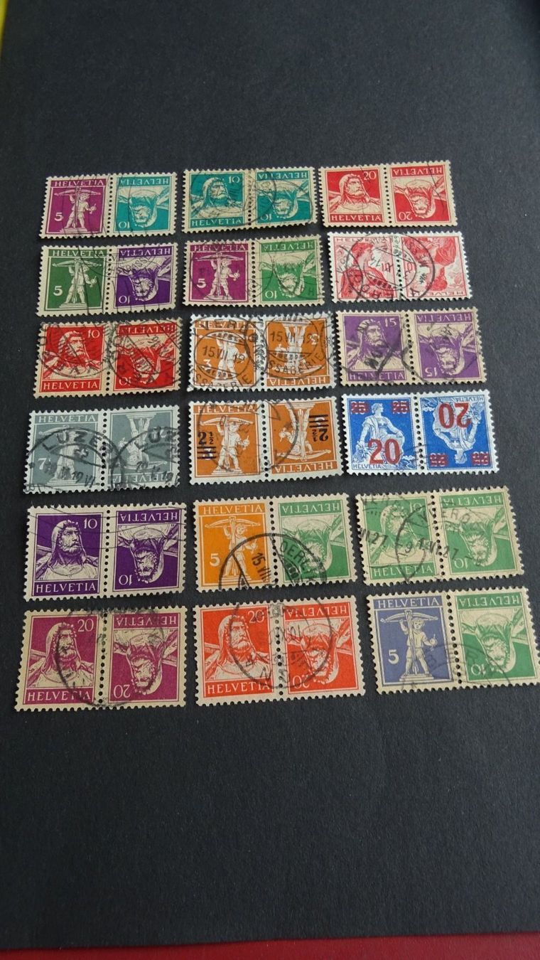 Alle Briefmarken: LOT KEHRDRUCKE; 18 STÜCK; GESTEMPELT – Gebraucht aus Eschenbach SG von eDaisy