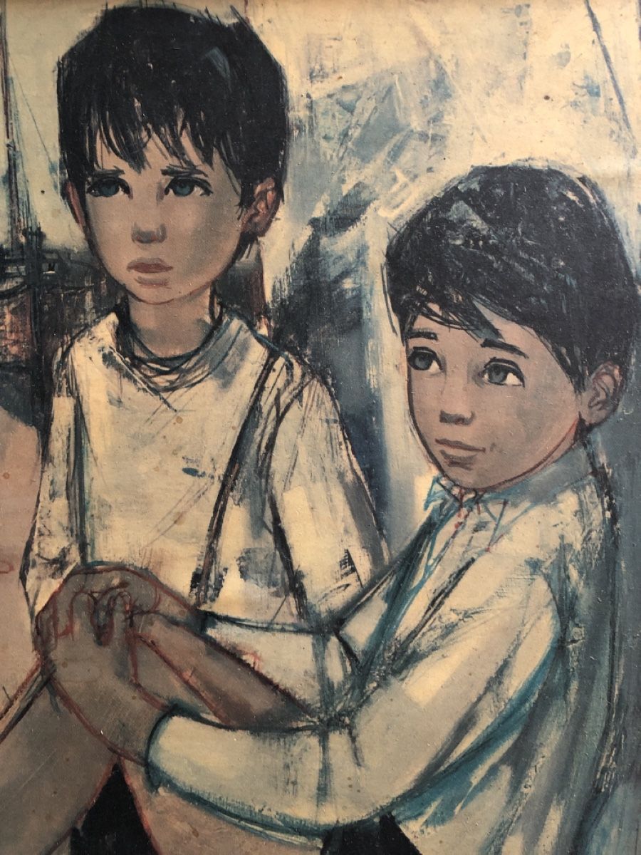 Gemälde: Vintage Kinderbild gerahmt – Gebraucht aus Grandval von ChezJerome 3