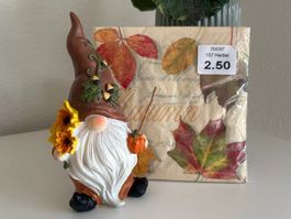 Herbst Wichtel mit Servietten neu und unbenutzt