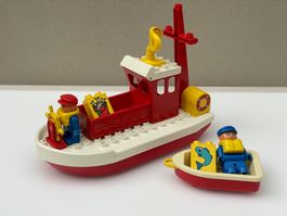 Vintage Lego Duplo 2643 Fischkutter mit Beiboot 1989