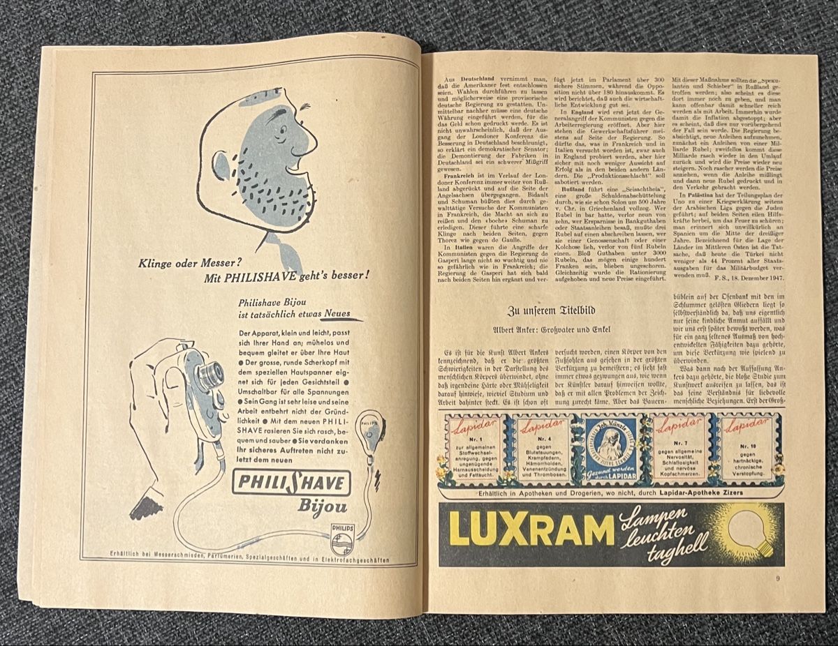 Libri: Schweizerischer Beobachter Nr.1 vom 15.01.1948  Albert Anker – Nuovo (secondo la descrizione) da Urdorf venduto da NamoDeals 3