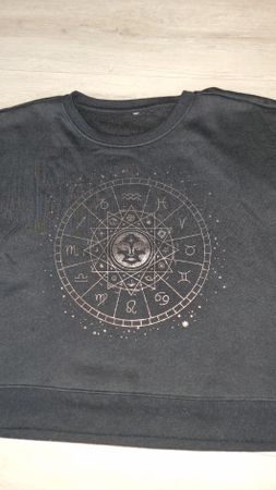 Schwarzer Damen-Pullover mit Astro-Design, Grösse M