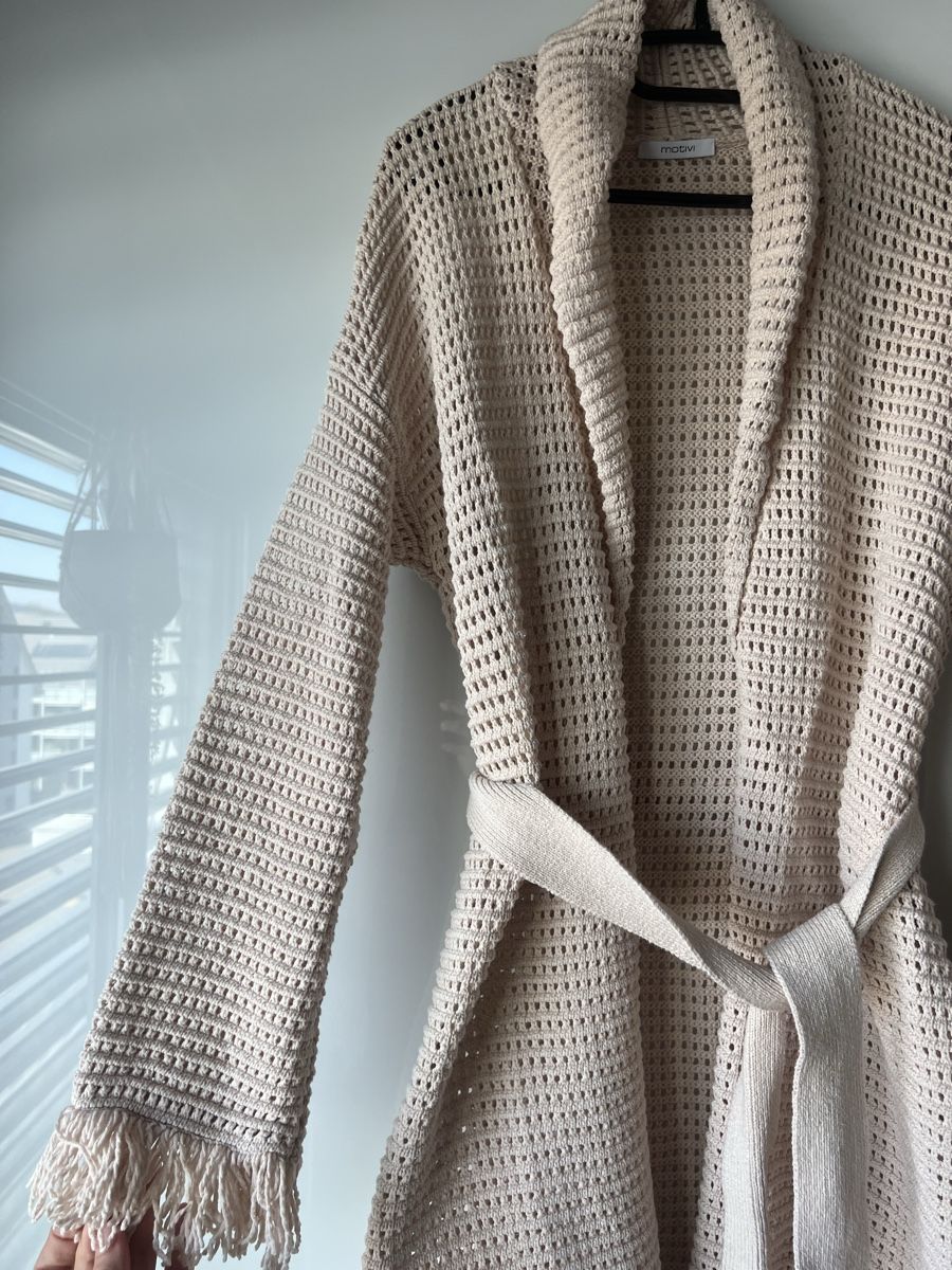 Giacche: Boho Beige Strickmantel, Gr. S / M Strickjacke Fransen – Usato da Langenthal venduto da ivet7 3