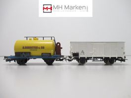 Piko 6445-06 + 6408-06 Kessel- und Güterwagen DSB DC GS H0
