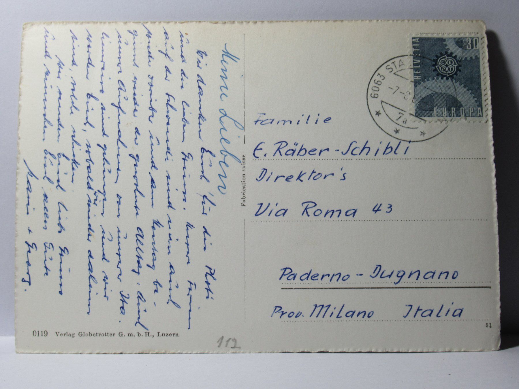 Cartoline postali: Jänzigrat mit Ob - und Nidwaldalpen – Usato da Grenchen venduto da frechri 1