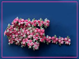 Blumen Spitzenborte - Rose Applikation, für Nähen und Bastel