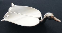 Silber-Ente, Tisch-Ente als BLICKFANG