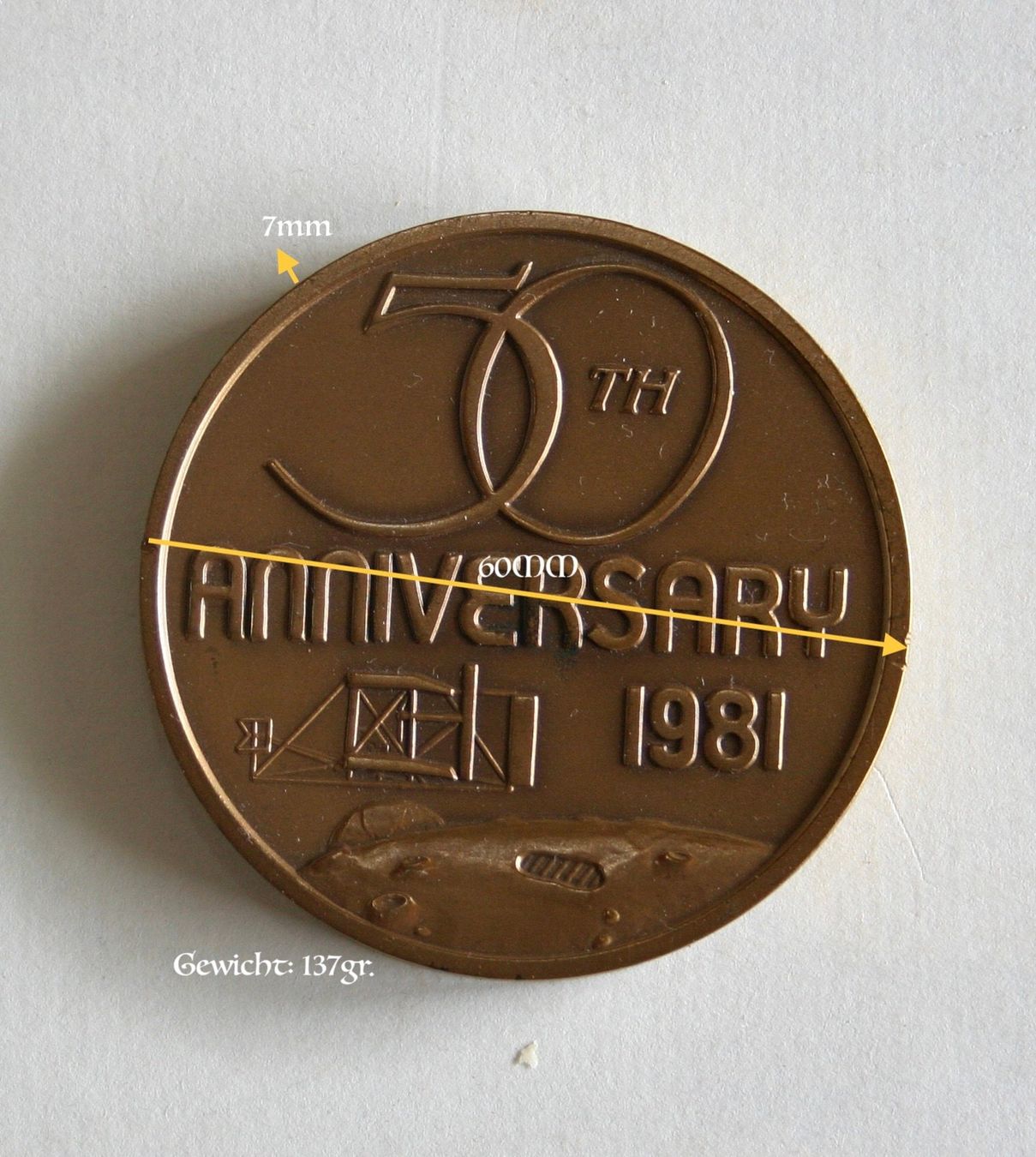 Medaglie: 50 TH ANNIVERSARY 1981 – Usato da Winkel venduto da Gallica 5