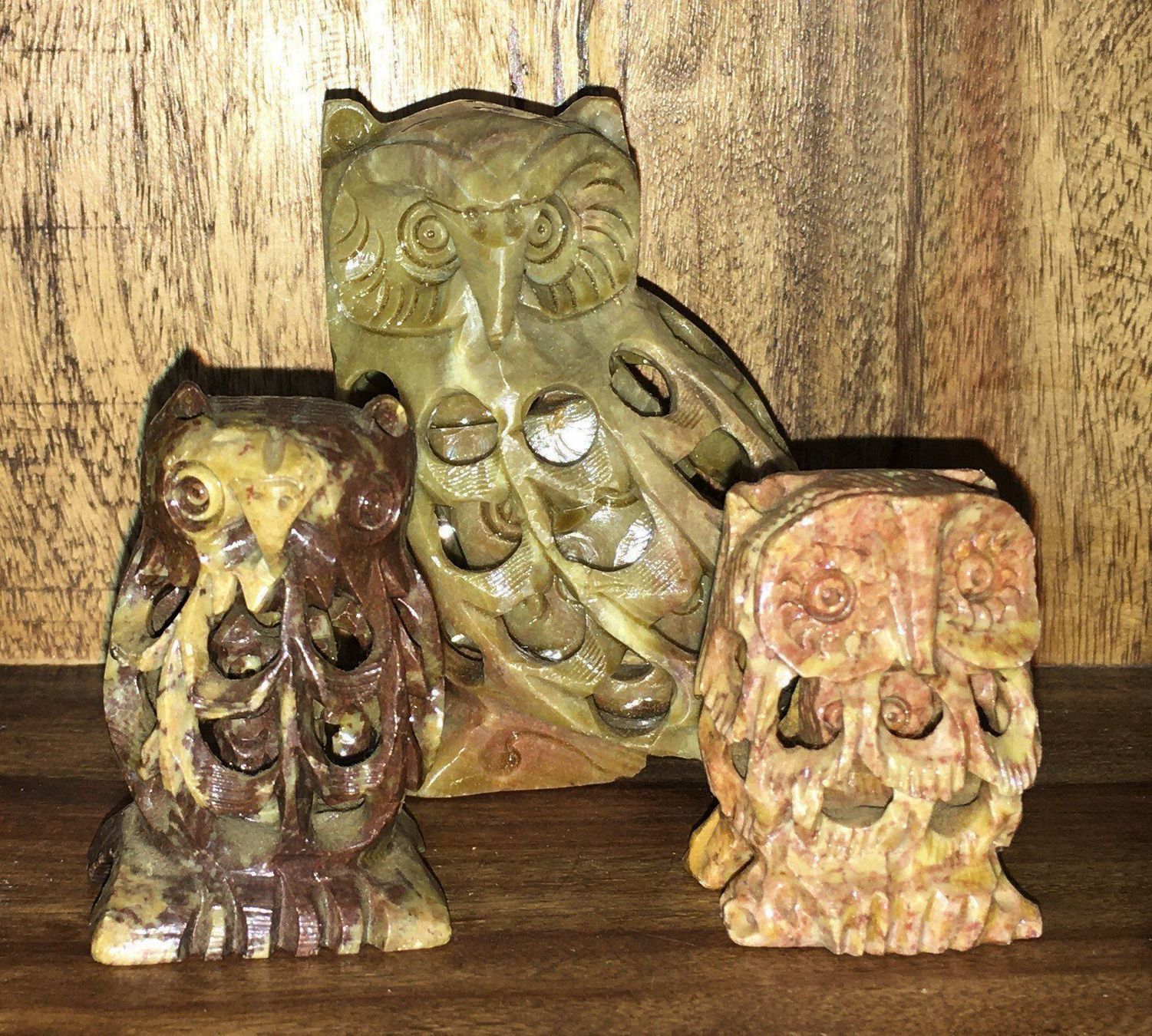 Statuette: 3 x Eulen Deko - H 8, 5.5, 5cm – Usato da Oftringen venduto da Vucki