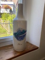 Vase hoch weiss mit Fisch Motiv !! NEU !!
