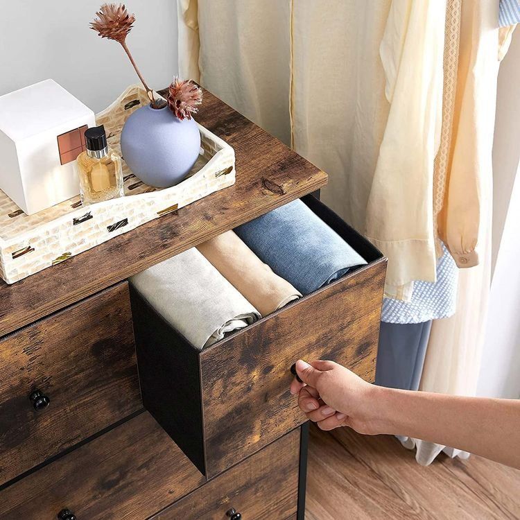Kommoden: Kommode mit Stoffschubladen MDF Front Flur VINTAVO – Neu und originalverpackt aus Lachen SZ von MAMORU-MOEBEL 4
