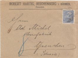 Österreich Mi 147 auf Brief nach Grenchen 1916 mit Zensur-ST