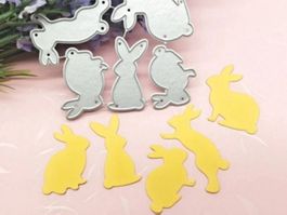 Stanzschablone Nr. R85, Ostern, Hasen 5er (Sizzix geeignet)