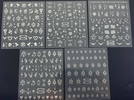 Tolle Gothic 3D Nail Art Sticker Set mit 5 tollen Bögen No1