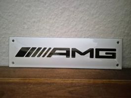 Emailschild Mercedes AMG Service Garage Logo Emaille Schild