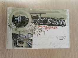 Litho PK / Gruss aus Rorschach - Villa Seefeld Gelaufen 1902