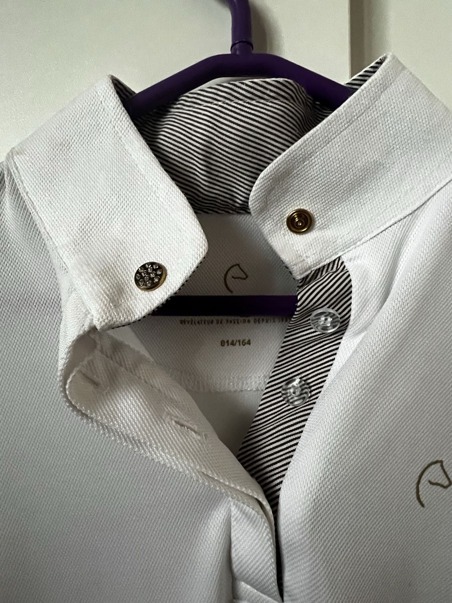 Camicette, T-shirt & Top: Polo de concours Equithème blanc, taille 164. – Usato da Gland venduto da choupon 2