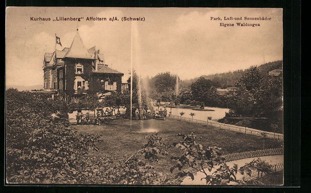 Cartoline postali: Affoltern a.A., Blick auf das Kurhaus Li – Usato da Berlin venduto da bartko-reher