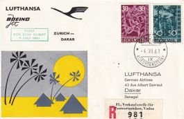 Erstflug Lufthansa Zürich - Dakar 1961, ab FL
