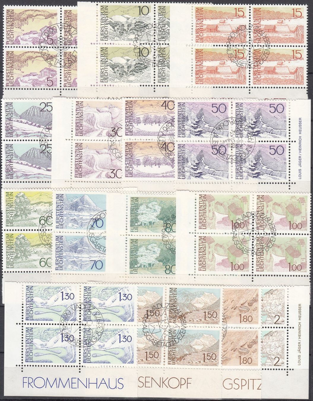 Tutti i francobolli: LBK 511 - 525 im 4er-Block mit ET – Usato da Bürglen TG venduto da StampGraf