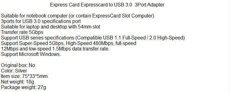 Lettori di schede: Expresscard 54mm to USB 3.0 HUB – Nuovo e nell'imballaggio originale da Unterägeri venduto da RmOnline 6