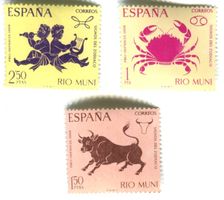 Briefmarken "Zodiak". Spanisch Río Muni