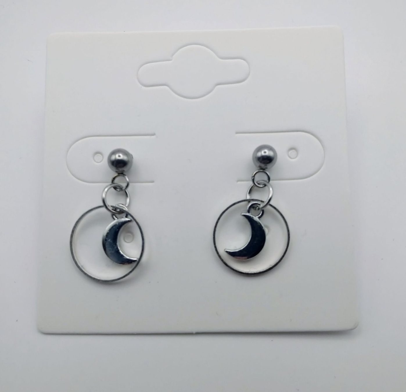 Orecchini pendenti & Orecchini a lobo: Ohrstecker "Ring Mond". Mini CHARM - Ohrringe Farbe Silber – Nuovo e nell'imballaggio originale da Zürich venduto da Flitzi2005