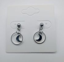 Ohrstecker "Ring Mond". Mini CHARM - Ohrringe Farbe Silber