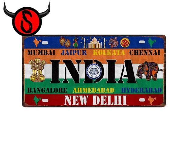 Insegne: Blechschild - Indien – Nuovo e nell'imballaggio originale da Buchs SG venduto da Skullep