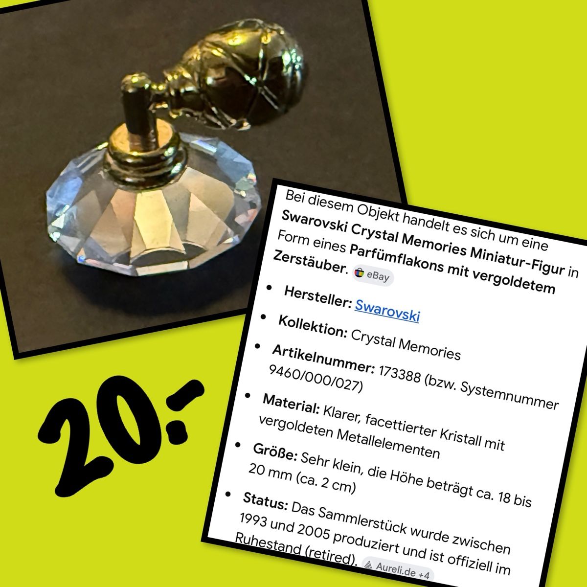 Swarovski Statuette: Swarovski Figur – Nuovo (secondo la descrizione) da Thun venduto da Dana5
