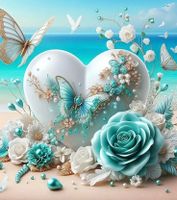 Diamond Painting: Strand mit Herz 30x30cm