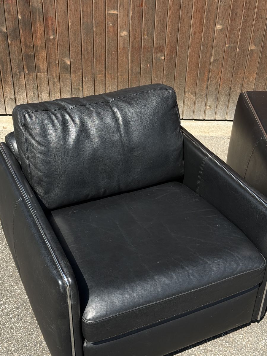 Divani: Schwarzes Couchset aus Leder – Usato da Pfäffikon SZ venduto da Tonimarroni99 3