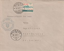Flugpost Brief-Buochs-Payerne-Riethäusle/SG-1941