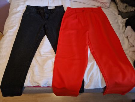 Noisy May Skinny Jeans Grösse 38 und orange anzugshose 40