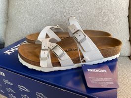 BIRKENSTOCK Leder Sandale Gr 38 weiss NEU
