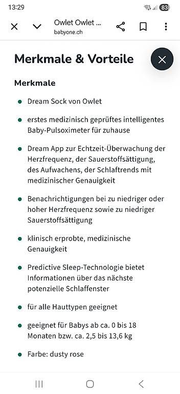 Babyphones: Owlet smart sock  – Gebraucht aus Grabs von den_qk9m 2