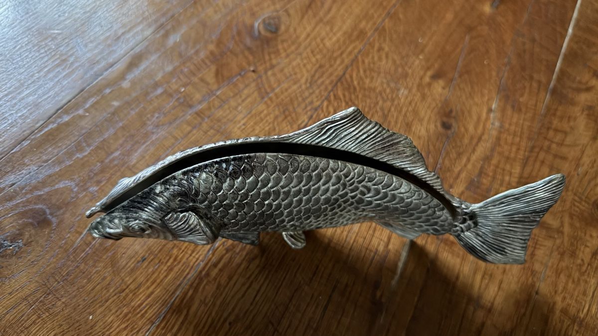 Altro in Stoviglie & Bicchieri: Fisch aus versilbertem Metall, Brief-oder Serviettenhalter – Usato da Riedholz venduto da Frettchen63 2